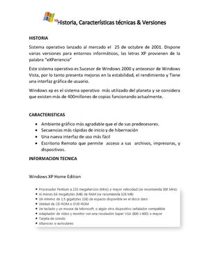 Caracteristicas Windows xp