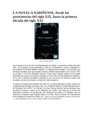LA NOVELA EN EL DEPARTAMENTO DE NARIÑO