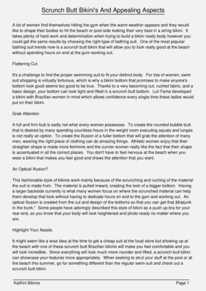 Scrunch Butt Bikini's And Appealing Aspects