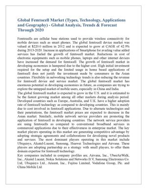 Global Femtocell Market