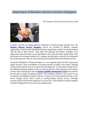 Business advisory Services Singapore