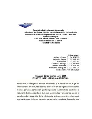 inteligencia artificial ensayo
