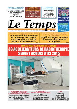 Le Temps d'Algérie Edition du Dimanche 25 Mai 2014