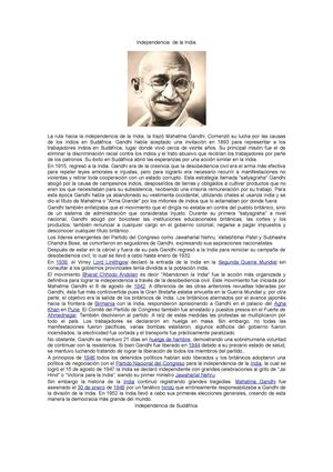 Independencia de la India y Sudáfrica.