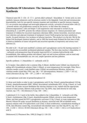 Synthesis Of Literature: The Immune Enhancers Pidotimod Synthesis