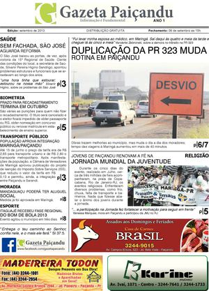 Gazeta Paiçandu - Setembro 2013