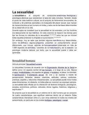 La sexualidad is