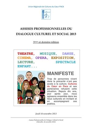 Actes des Assises 2013 organisées par l'Union Régionale Cultures du Cœur Provence-Alpes-Côte d’Azur