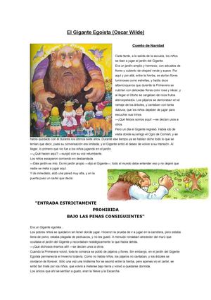 El gigante egoísta. Oscar Wilde