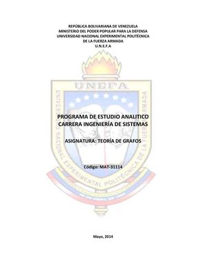 Programa Analítico Teoría de Grafos