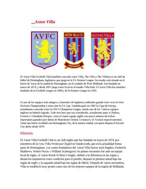 Historia de Aston Villa