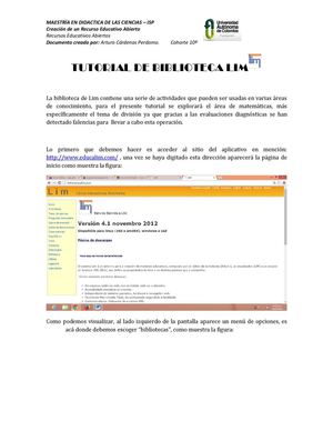 TUTORIAL DE BIBLIOTECA LIM