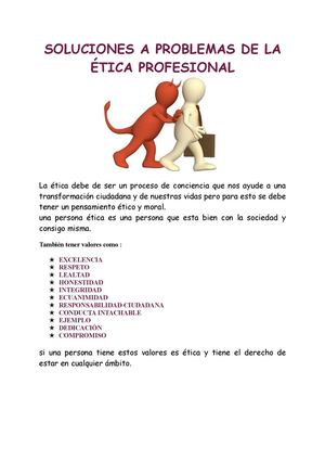 Soluciones a la problematica de la ética profesional 