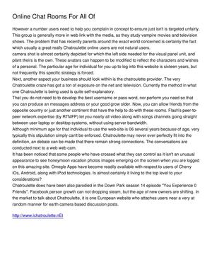 Online Chat Rooms For All Of