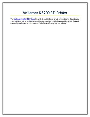 Velleman K8200 3D Printer