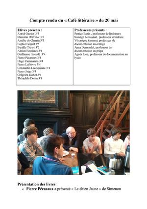 Compte rendu du "Café littéraire"