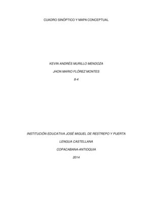 CUADRO SINÓPICO Y MAPA CONCEPTUAL