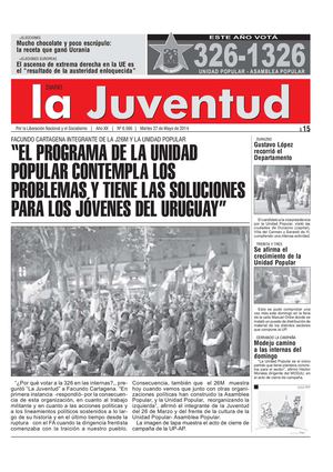 “EL PROGRAMA DE LA UNIDAD POPULAR CONTEMPLA LOS PROBLEMAS Y TIENE LAS SOLUCIONES PARA LOS JÓVENES DEL URUGUAY”