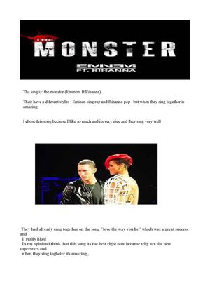 The Monster. Eminem. English project. Piña