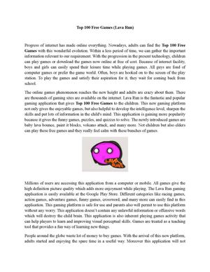 Top 100 Free Games (Lava Run)