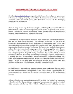 Service Station Software: for all your c-store needs