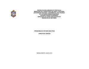 Programa Analítico de Circuitos Lógicos