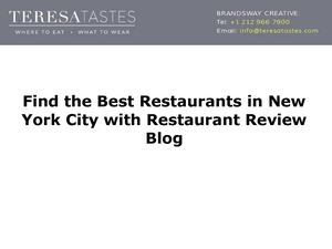 Find the Best Restaurants in New York City with Restaurant Review Blog