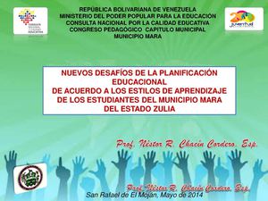 Ponencia, Congreso Pedagógico, Capitulo Mara 2014