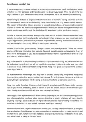 Memory Loss Remedy - 7 Tips to Improve Reduction In Memory Now