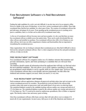 Free Recruitment Software v/s Paid Recruitment Software?