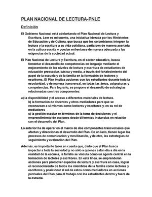 PLAN NACIONAL DE LECTURA