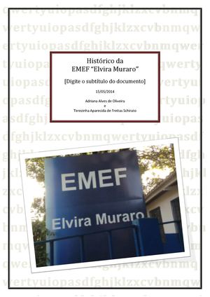 Histórico da EMEF Elvira Muraro