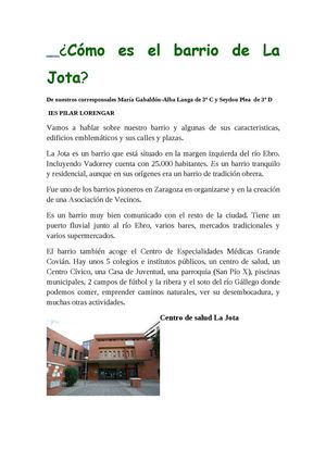 EL BARRIO DE LA JOTA EN ZARAGOZA
