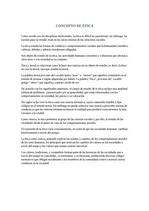 Concepto Ética