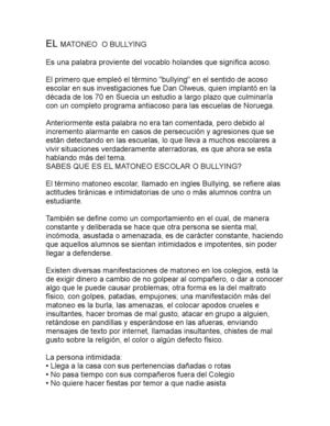 EL MATONEO O BULLYING