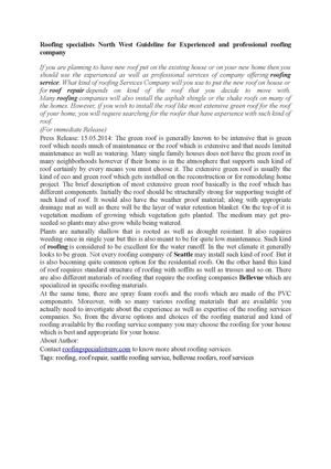 Roofing specialists North West Guideline for Experienced and professional roofing company 