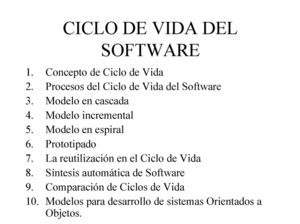 SICLO DE VIDA DE SOFTWARE