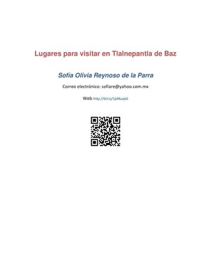 Turismo Tlalnepantla  - Sofía Olivia Reynoso de la Parra