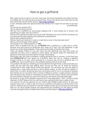 how to get a girlfriend