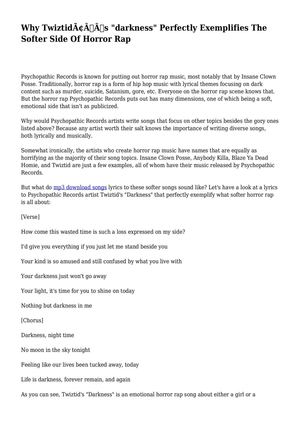 Why Twiztid’s "darkness" Perfectly Exemplifies The Softer Side Of Horror Rap