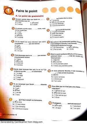 Le Point Exercises Calaméo - LE POINT DE GRAMMAIRE PAGE 114