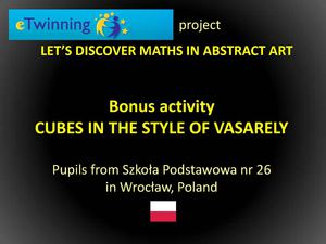 Cubes in the style of Vasarely-Szkola Podstawowa nr 26 in Wroclaw
