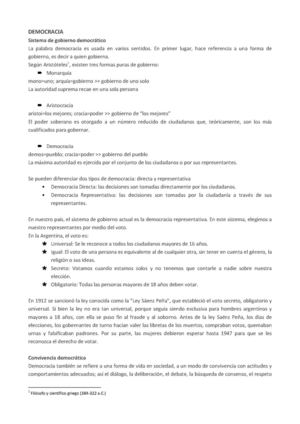 Democracia: sistema de gobierno y forma de vida