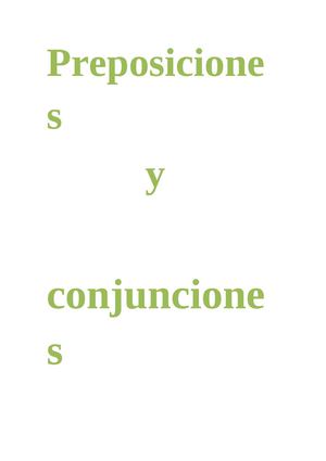 Preposiciones y conjunciones