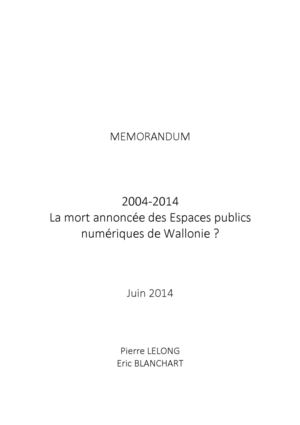 Memorandum pour l'avenir des EPN de Wallonie