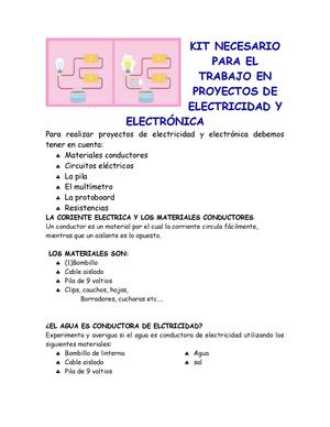 kit de trabajo en proyectos de electricidad y electronica