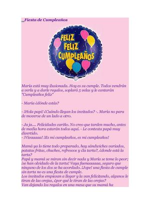 fiesta cumpleaños Maria