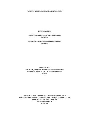 CAMPOS APLICADOS DE LA PSICOLOGÍA