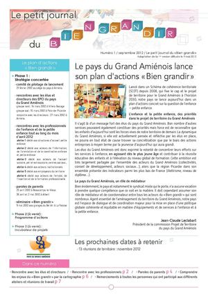 Petit journal du "Bien Grandir" n°1