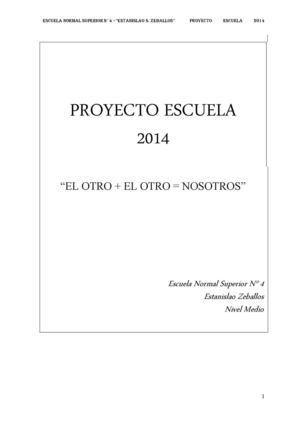 Proyecto escuela 2014